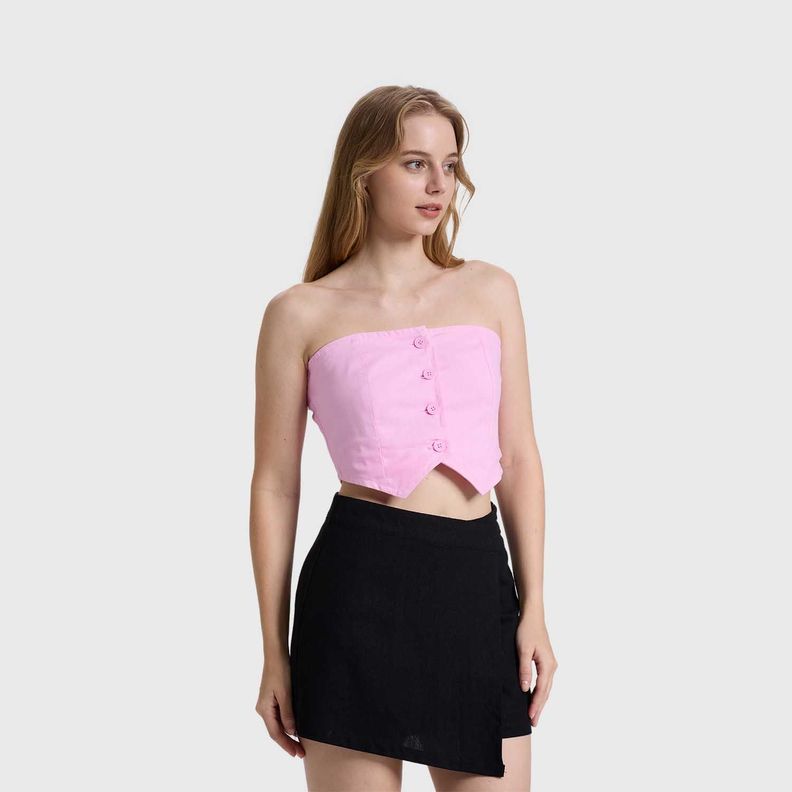 Blazer Mujer Strapless Rosado Fashions Park-1
