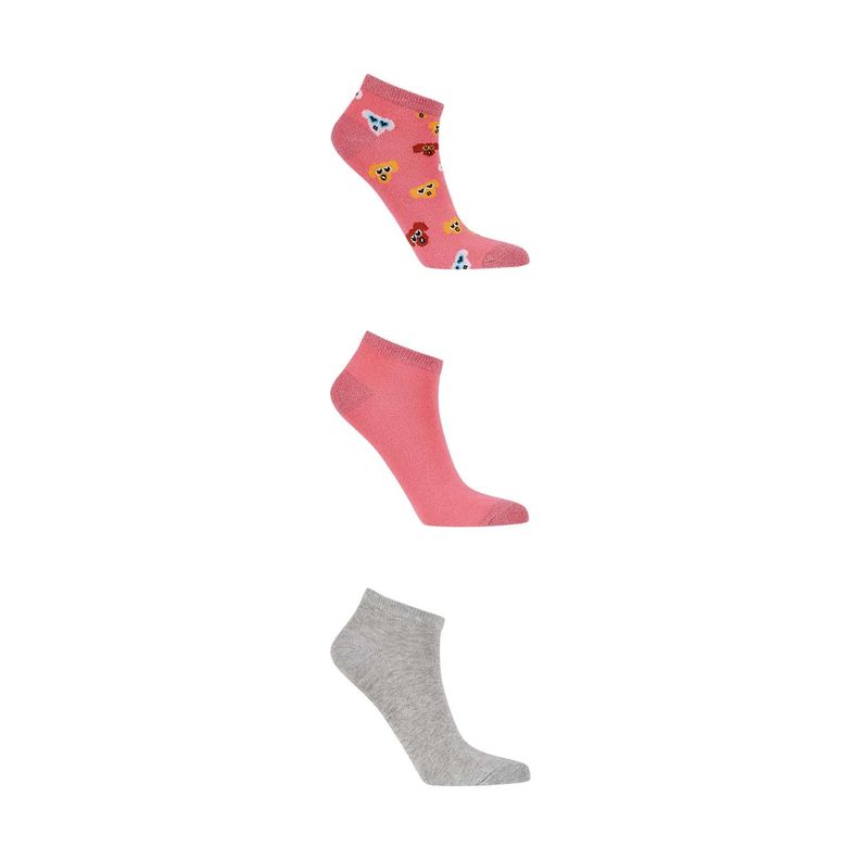 Calceta Deportiva Mujer Tripack Rosado III Fashion's Park-0