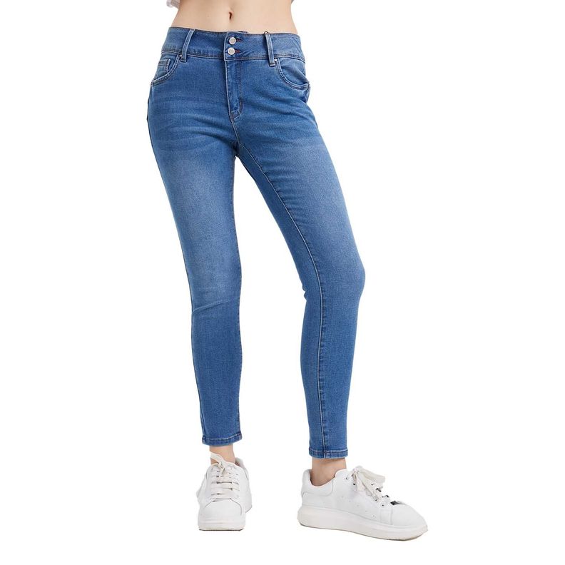 Jeans Mujer Skinny Kim Lavado Azul Fashion's Park-0