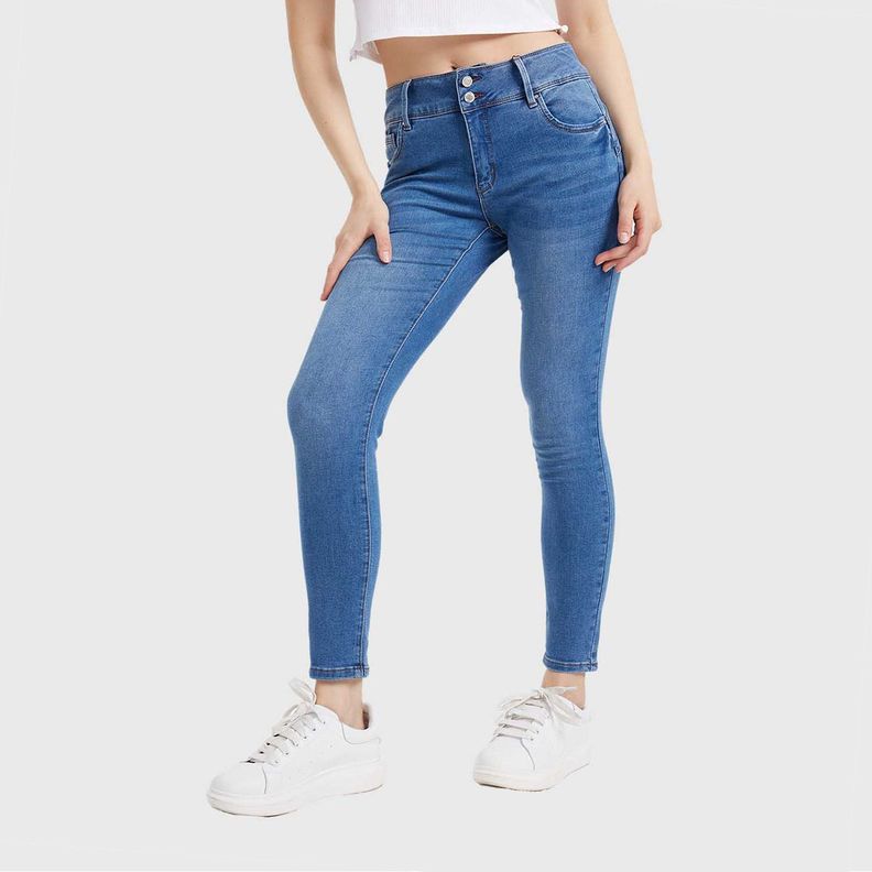 Jeans Mujer Skinny Kim Lavado Azul Fashion's Park-1