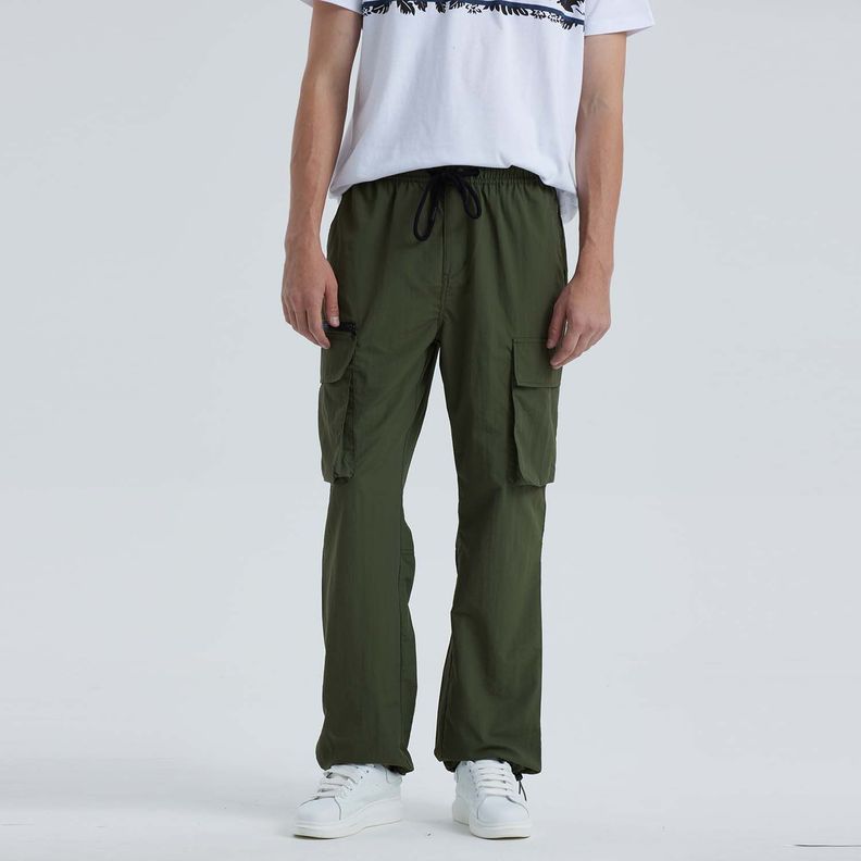 Pantalon Cargo Verde Militar Hombre-0