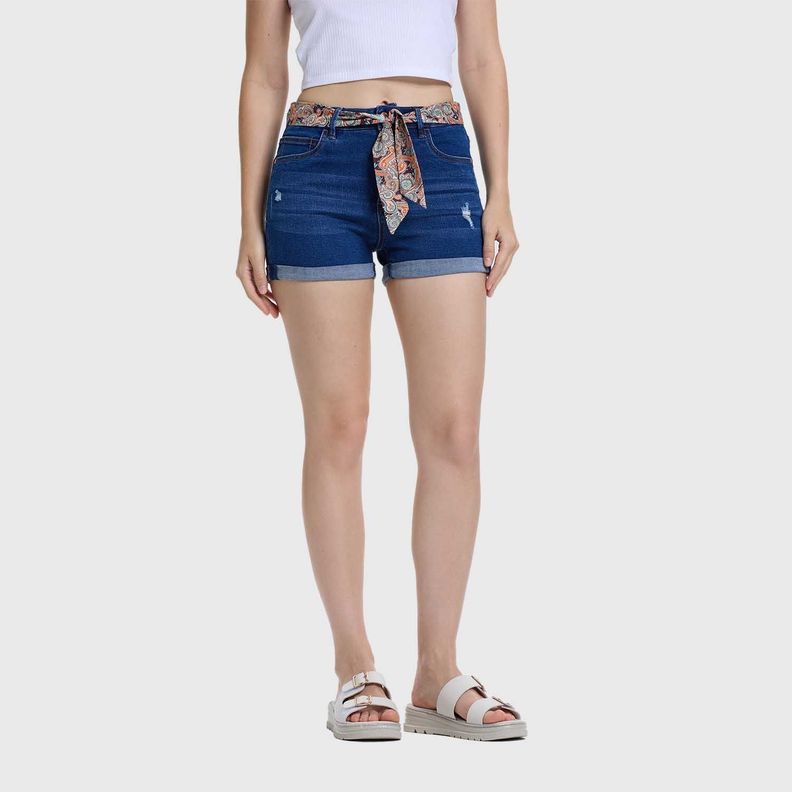 Short Mujer Pañuelo Azul Fashion's Park-1