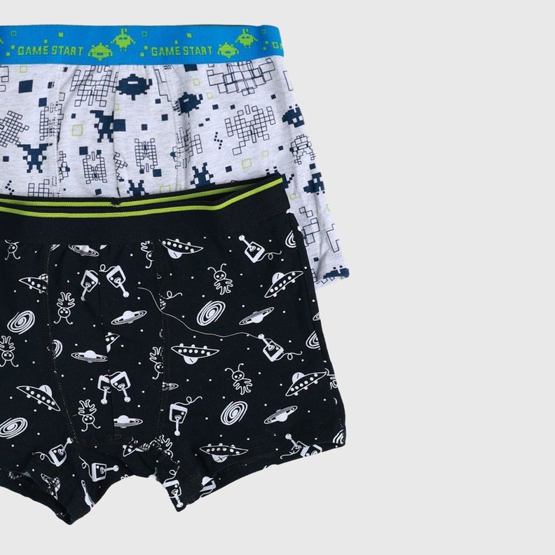 Boxer Niño Bipack Liso Rapport Gris-1