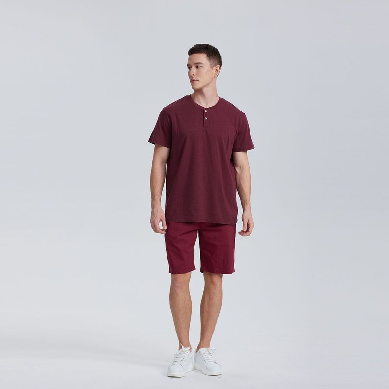 Polera Botones Burdeo Melange Hombre-3