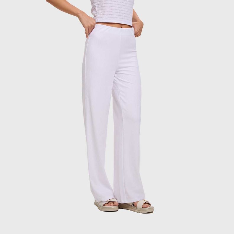 Pantalón Mujer Textura Blanco Fashion's Park-1