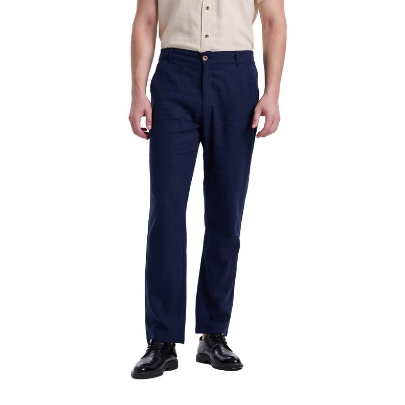 Pantalón Hombre Lino Azul Fashions Park-0