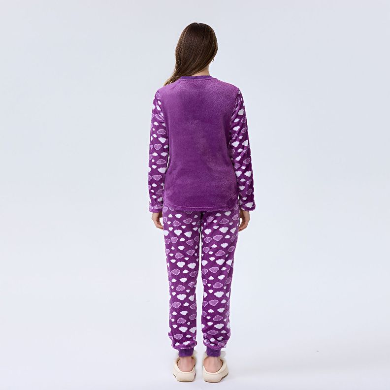 Pijama Mujer Polar Morado-1