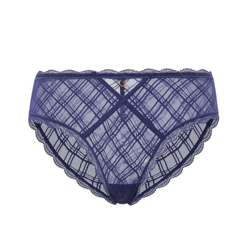 Calzón Mujer Pantaleta Detalle Encaje Azul Oscuro-0