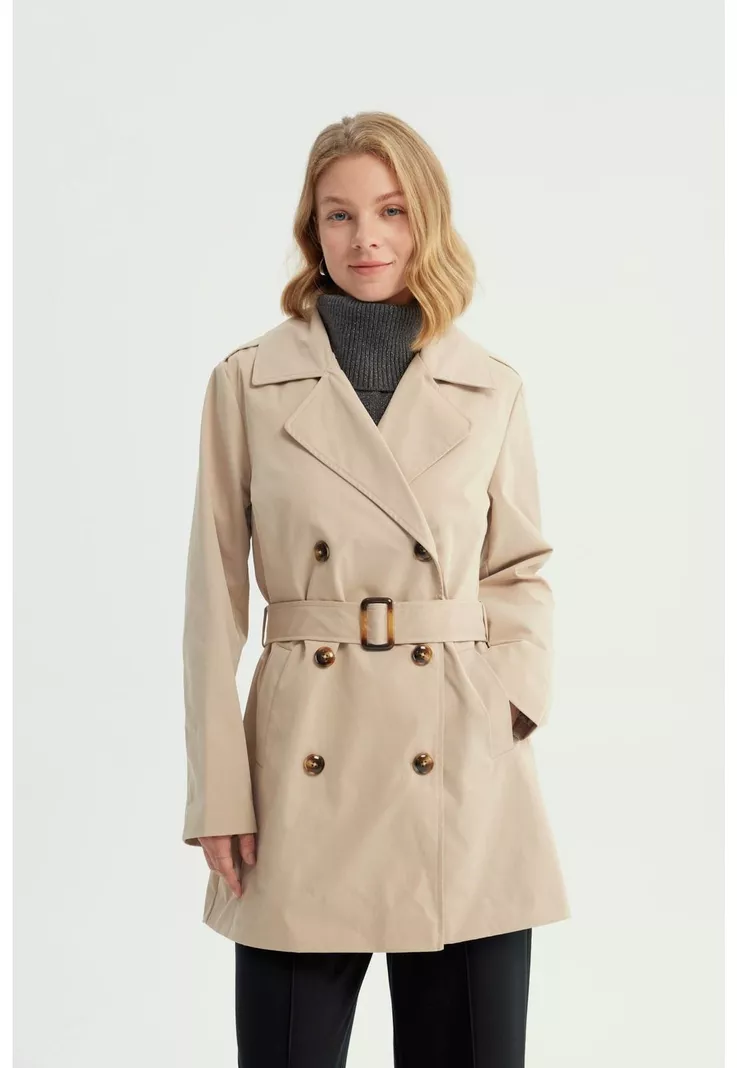 Chaqueta Mujer Regular Beige