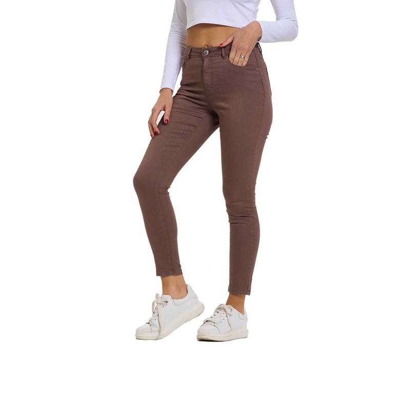 Jeans Mujer Super Skinny Color Chocolate Fashion's Park-0