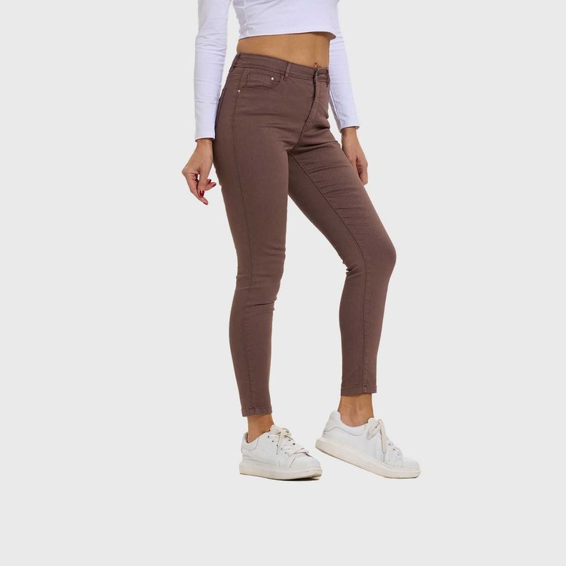 Jeans Mujer Super Skinny Color Chocolate Fashion's Park-1