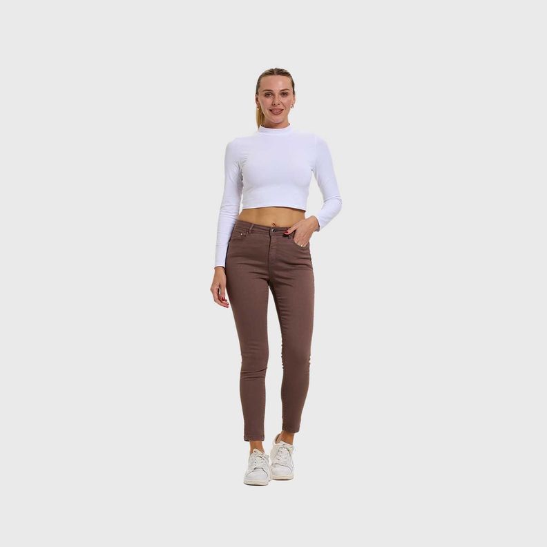Jeans Mujer Super Skinny Color Chocolate Fashion's Park-3