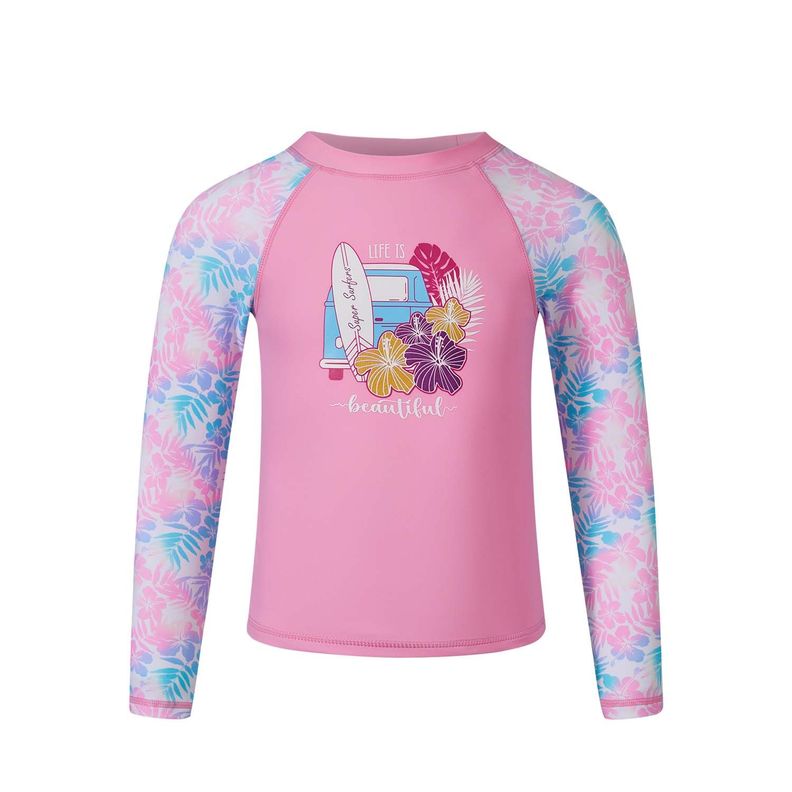 Traje De Baño Niña Polera Filtro Uv Rosado Fashion's Park-0
