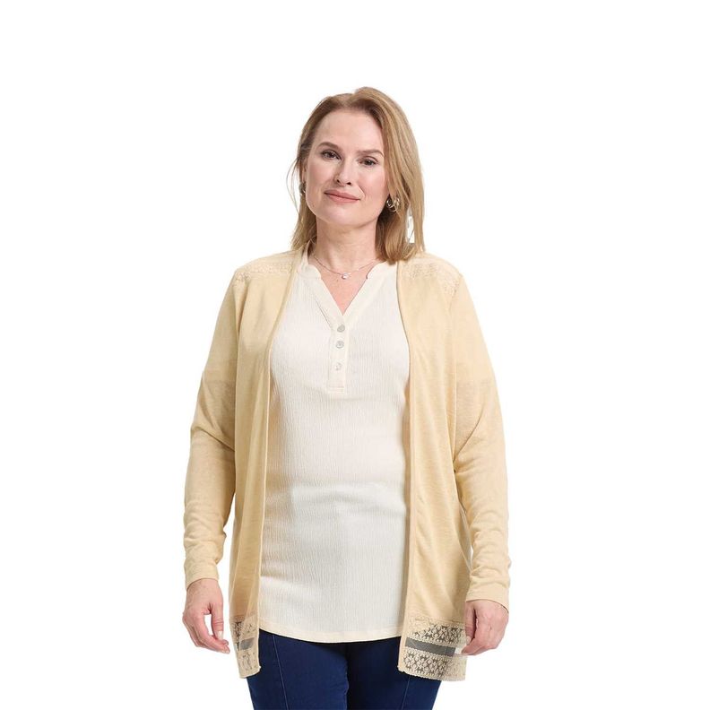 Polera Mujer Encaje Beige Fashion's Park-0