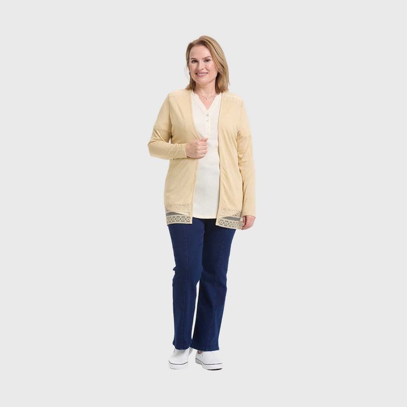 Polera Mujer Encaje Beige Fashion's Park-3
