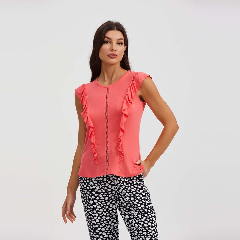Polera Macramé Coral Mujer-0