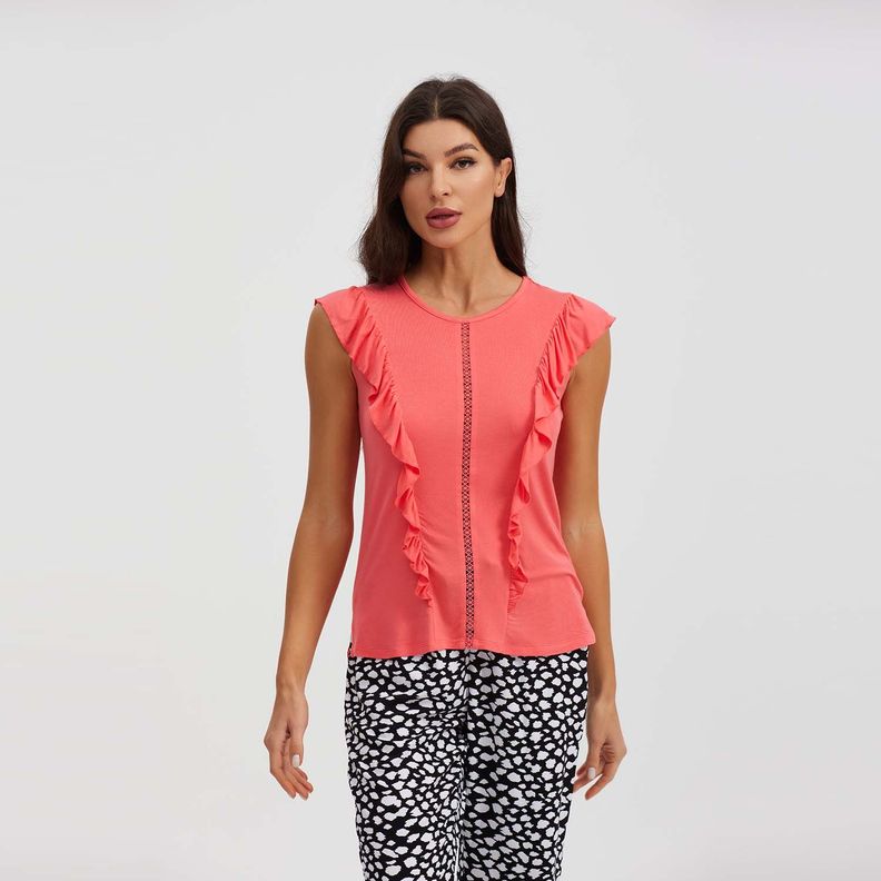 Polera Macramé Coral Mujer-1