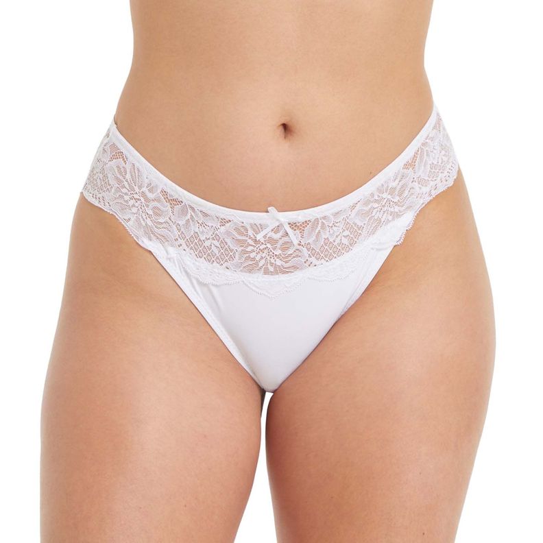 Calzón Mujer Pantaleta Encaje Blanco I-0