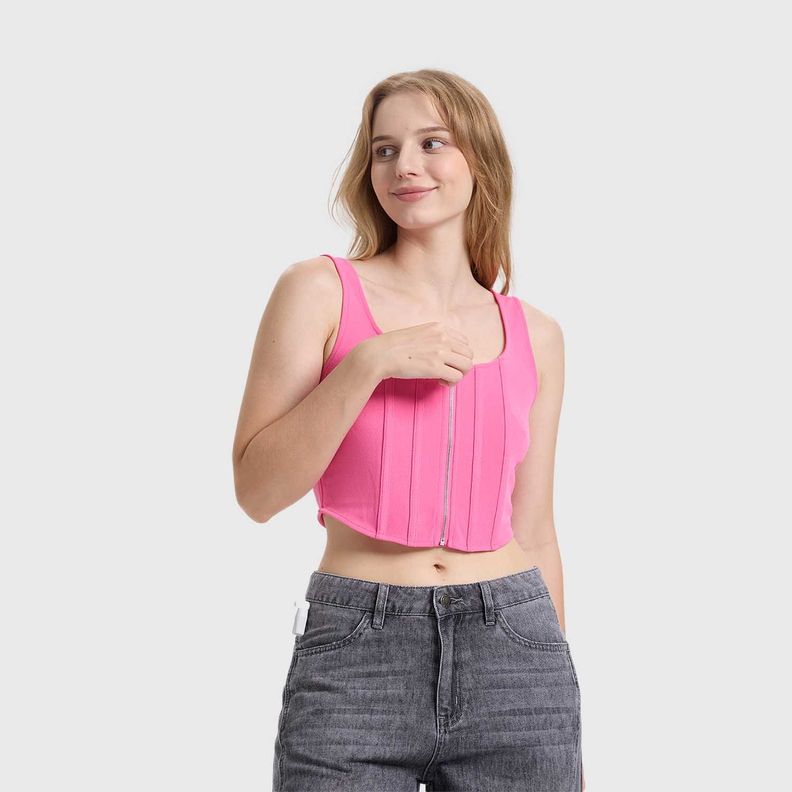 Polera Mujer Corset Rosado Fashion's Park-1