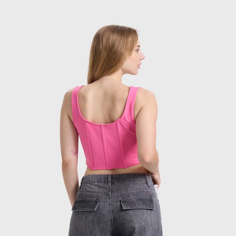 Polera Mujer Corset Rosado Fashion's Park-2