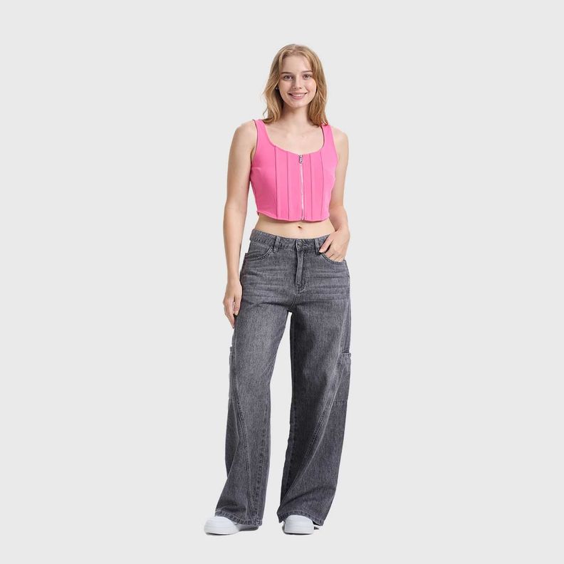 Polera Mujer Corset Rosado Fashion's Park-3