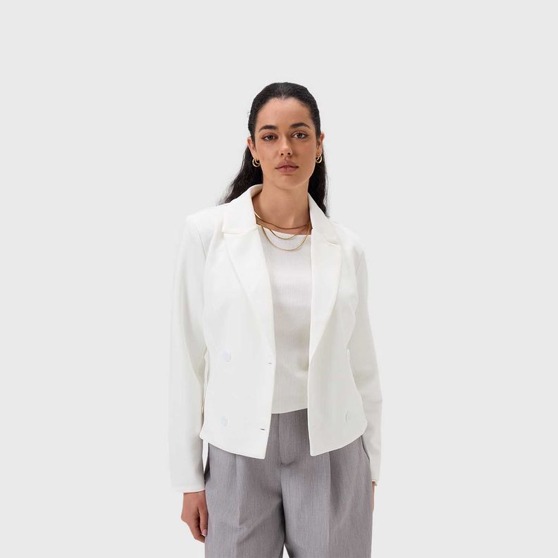 Blazer Mujer Cruzado 4 Botones Crudo Fashion's Park-1