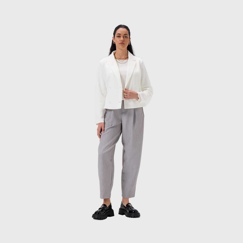 Blazer Mujer Cruzado 4 Botones Crudo Fashion's Park-3