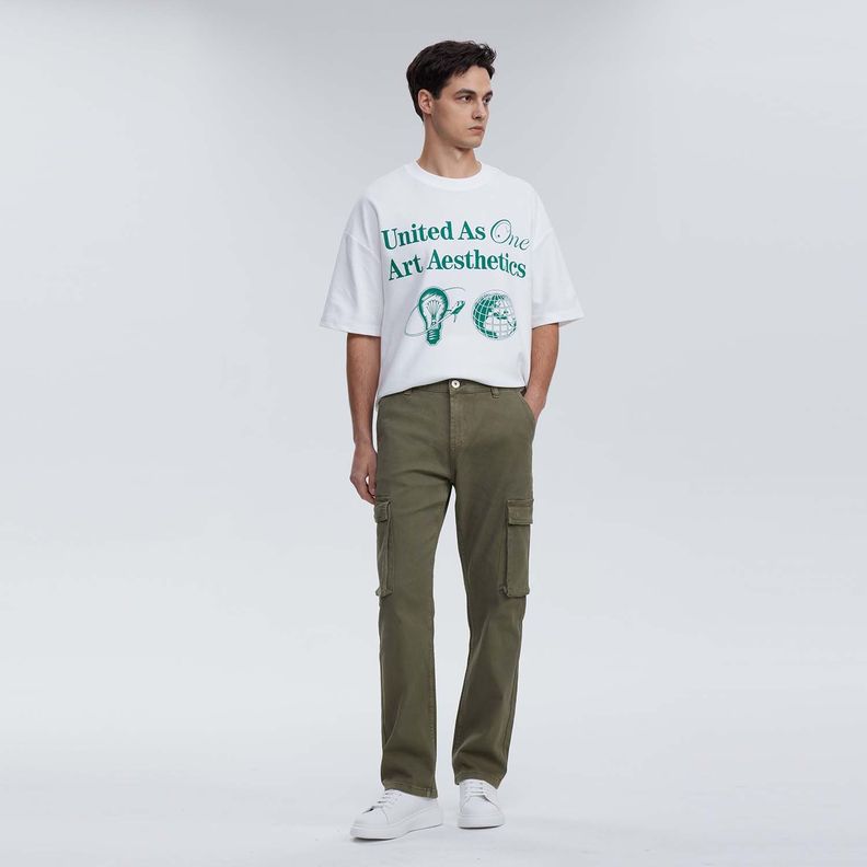 Jeans Hombre Cargo Lavado Verde-3
