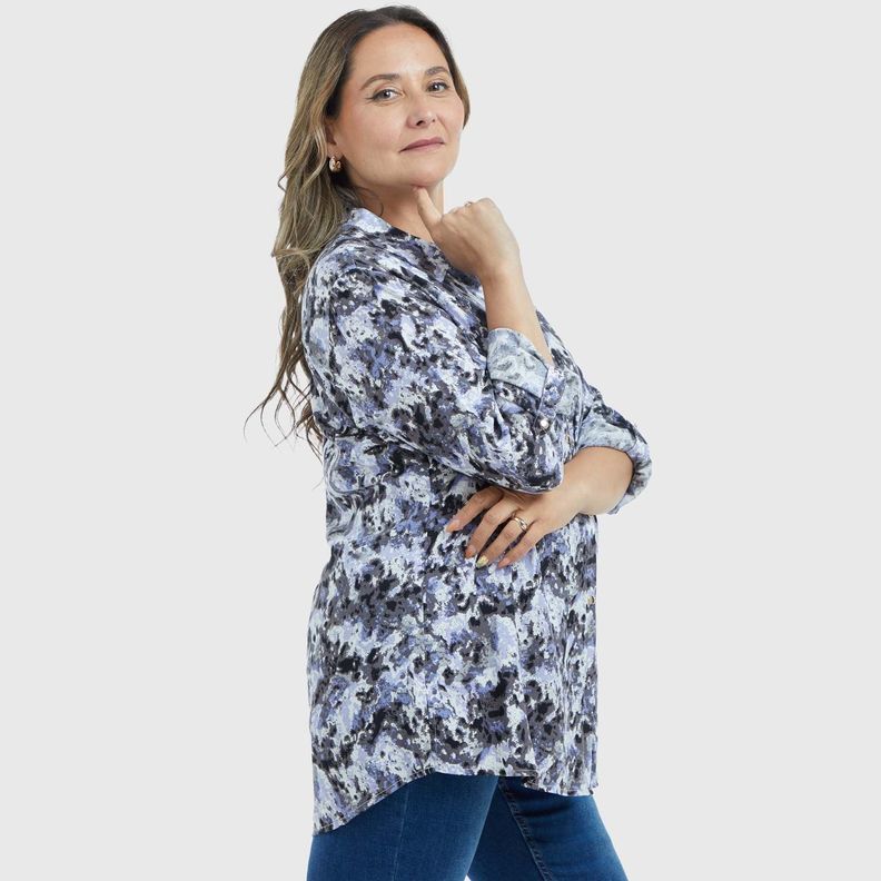 Blusa Mujer Lisa Estampada Negro / Blanco-2