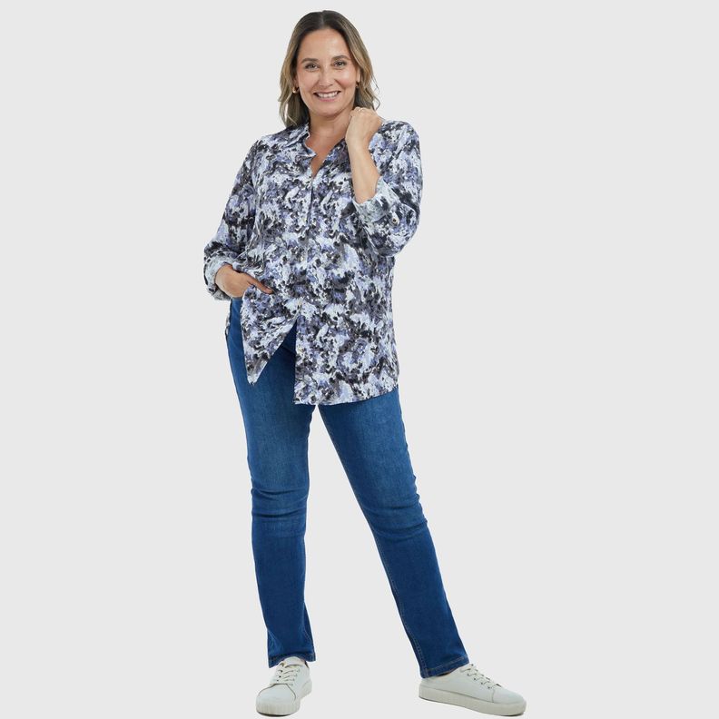 Blusa Mujer Lisa Estampada Negro / Blanco-3