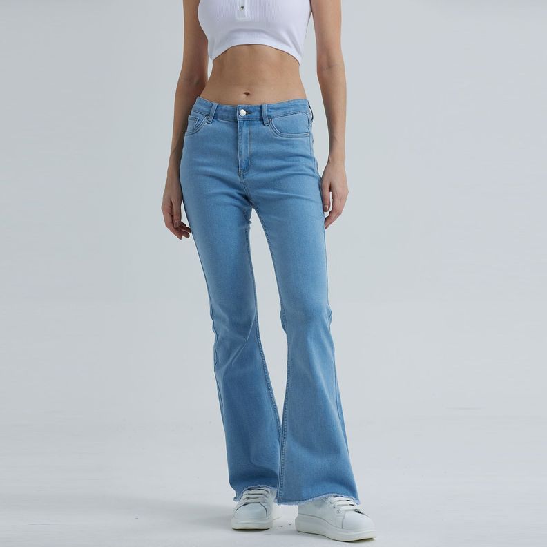 Jeans Mujer Flare Monse Celeste-0