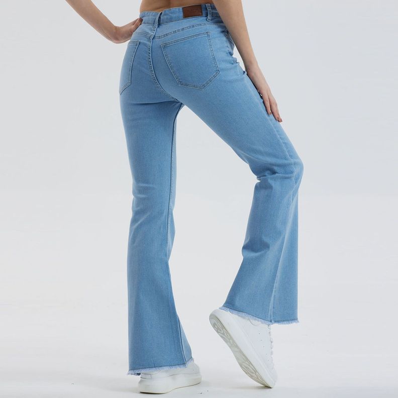 Jeans Mujer Flare Monse Celeste-2