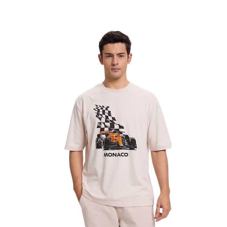 Polera Hombre Estampado Beige Fashion's Park-0