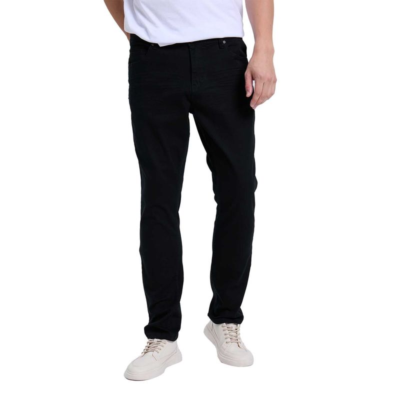 Jeans Hombre Slim Color Negro-0