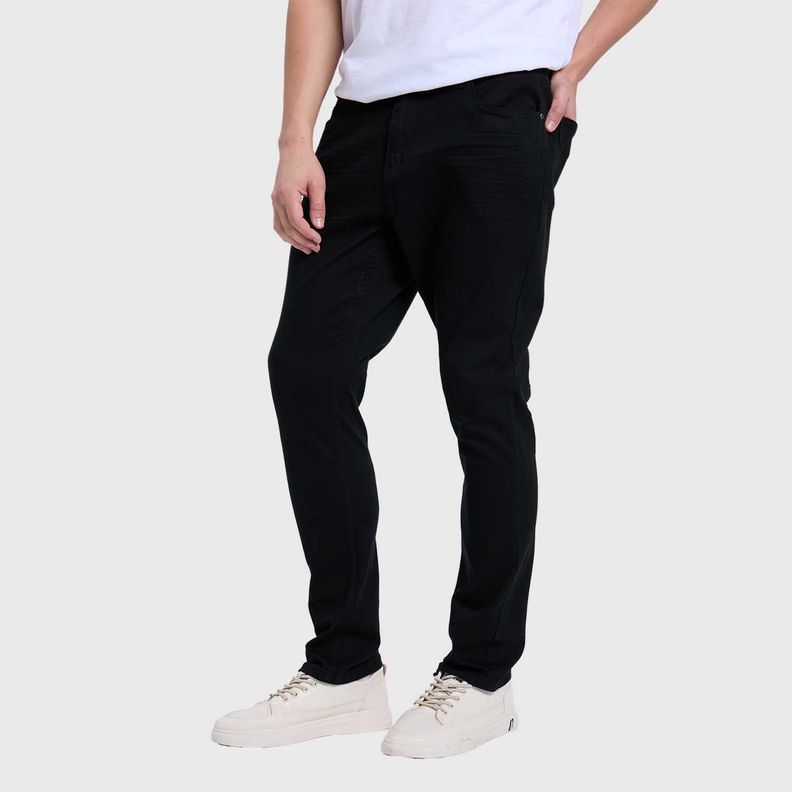 Jeans Hombre Slim Color Negro-1