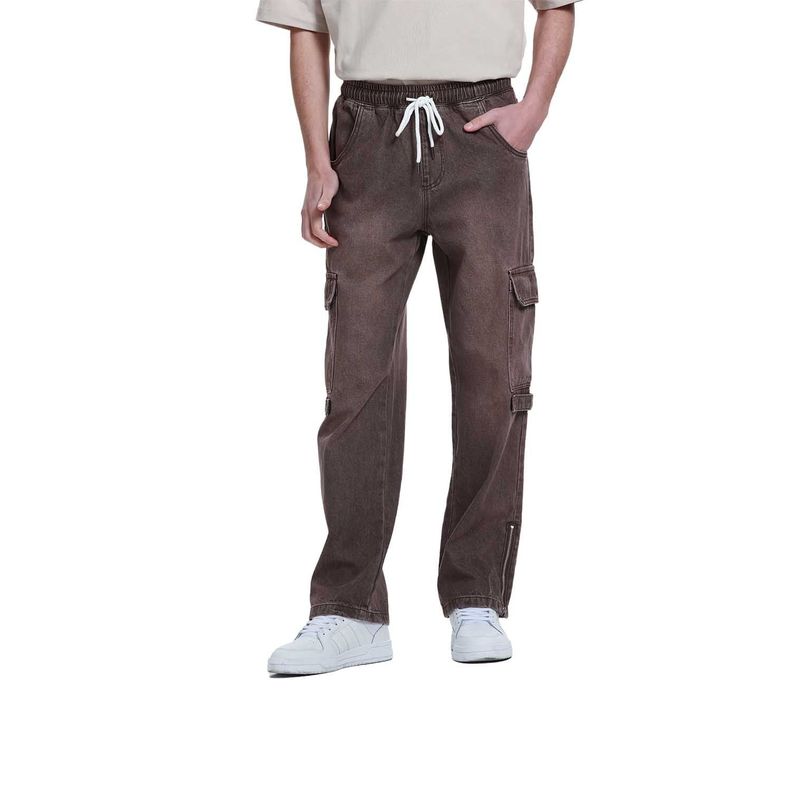 Jeans Hombre Cargo Recto Cafe-0