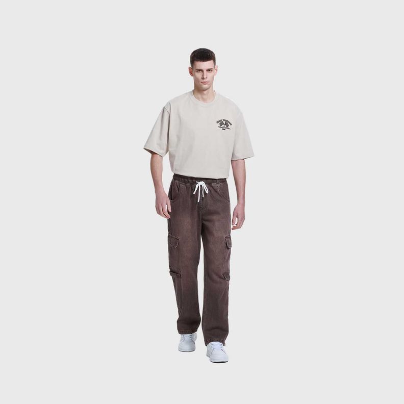 Jeans Hombre Cargo Recto Cafe-3