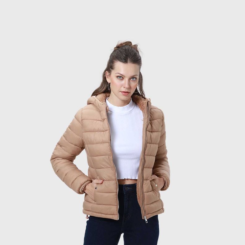 Parka Mujer Interior Chiporro Camel-1