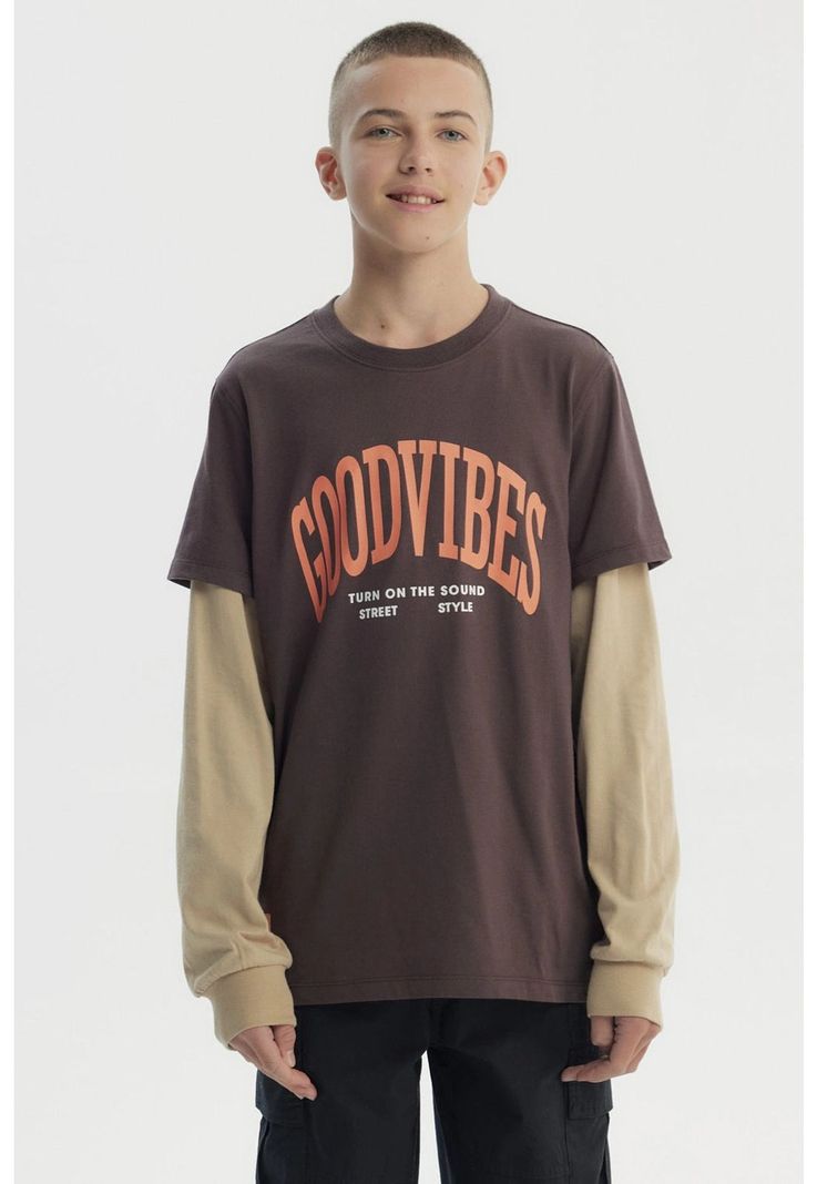 Polera Niño Slim Café