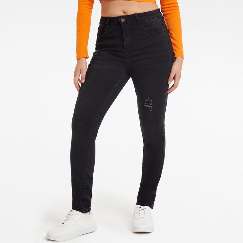 Jeans Mujer Super Skinny Lia Negro-1