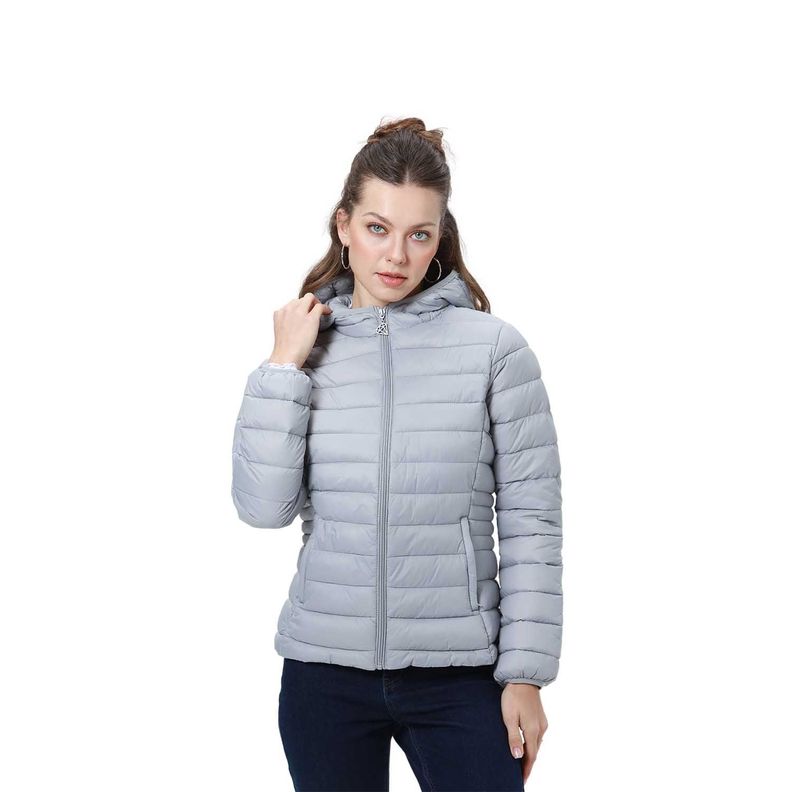Parka Mujer Corta Plummy Gris-0