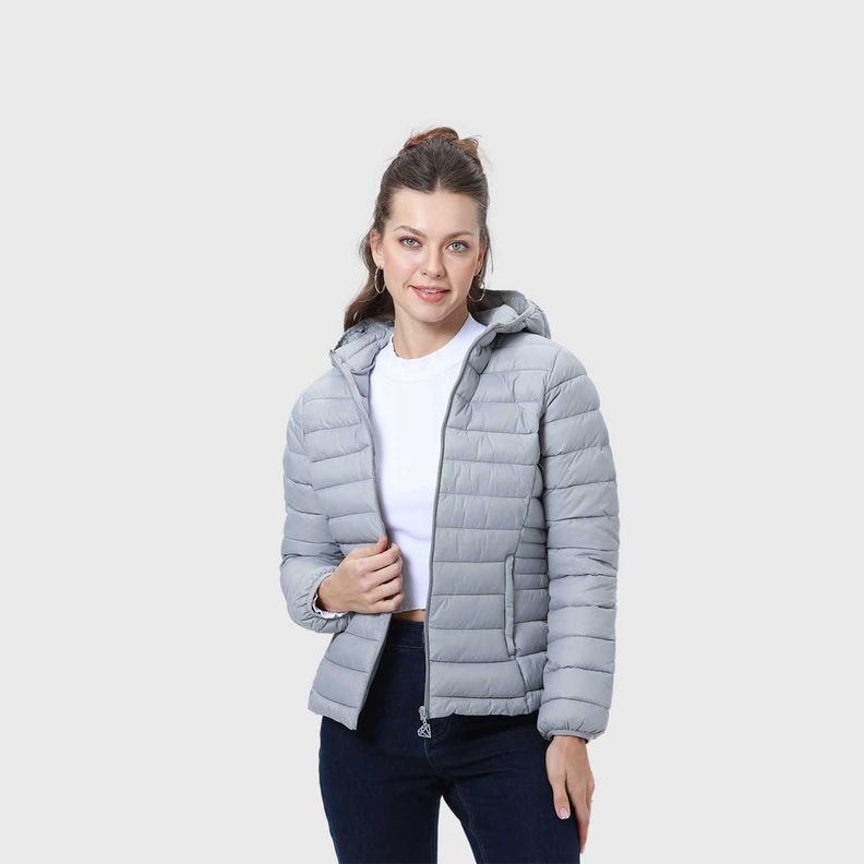 Parka Mujer Corta Plummy Gris-1