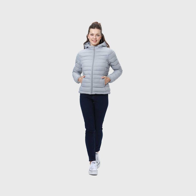 Parka Mujer Corta Plummy Gris-3