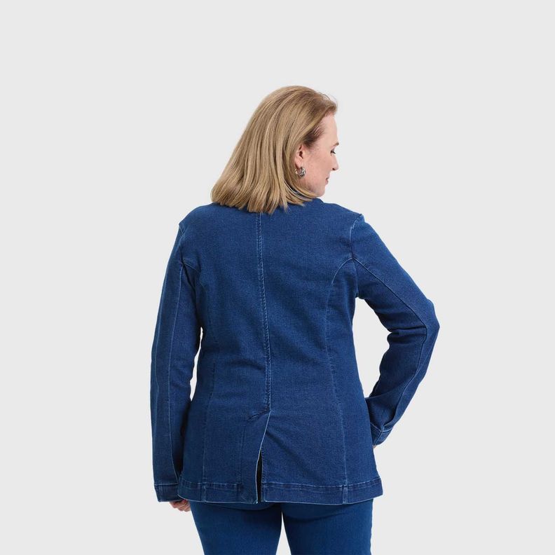 Blazer Mujer Abotonado Azul Fashion's Park-2