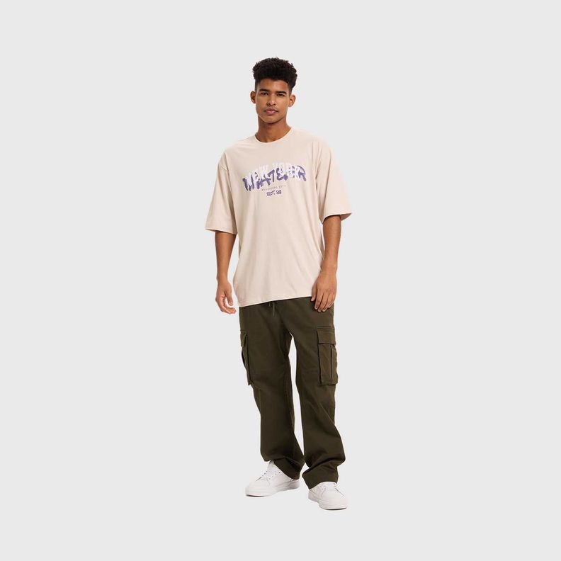 Polera Hombre College Graffiti Beige Fashion's Park-3