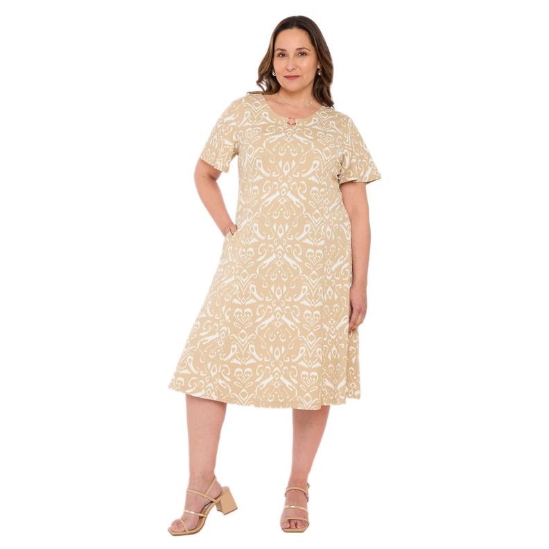 Vestido Mujer Full Rapport Beige Claro Fashion's Park-0
