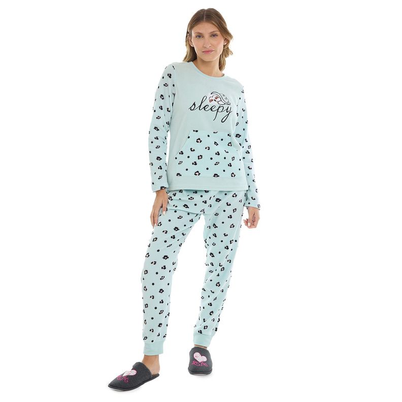 Pijama Mujer Polar Aqua-0