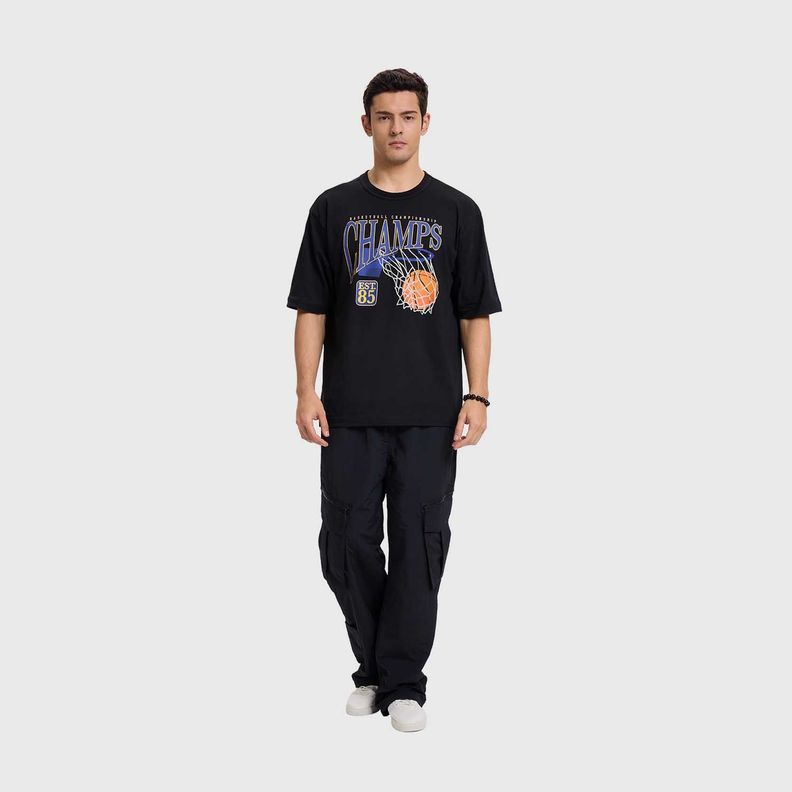 Polera Hombre Print Posicional Negro Fashion's Park-3