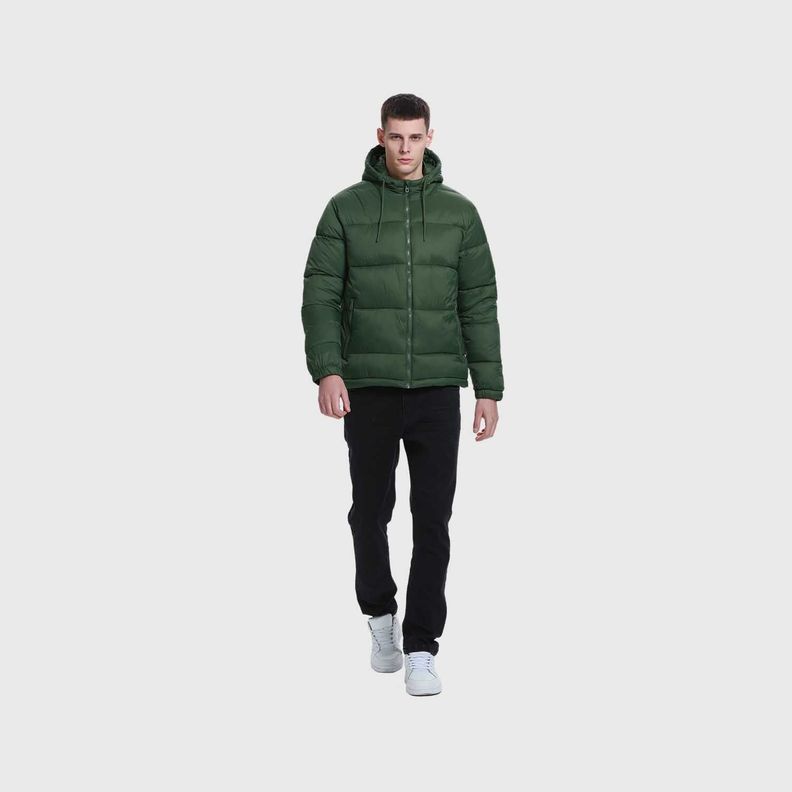 Parka Hombre Básica Lisa Verde Fashion's Park-3