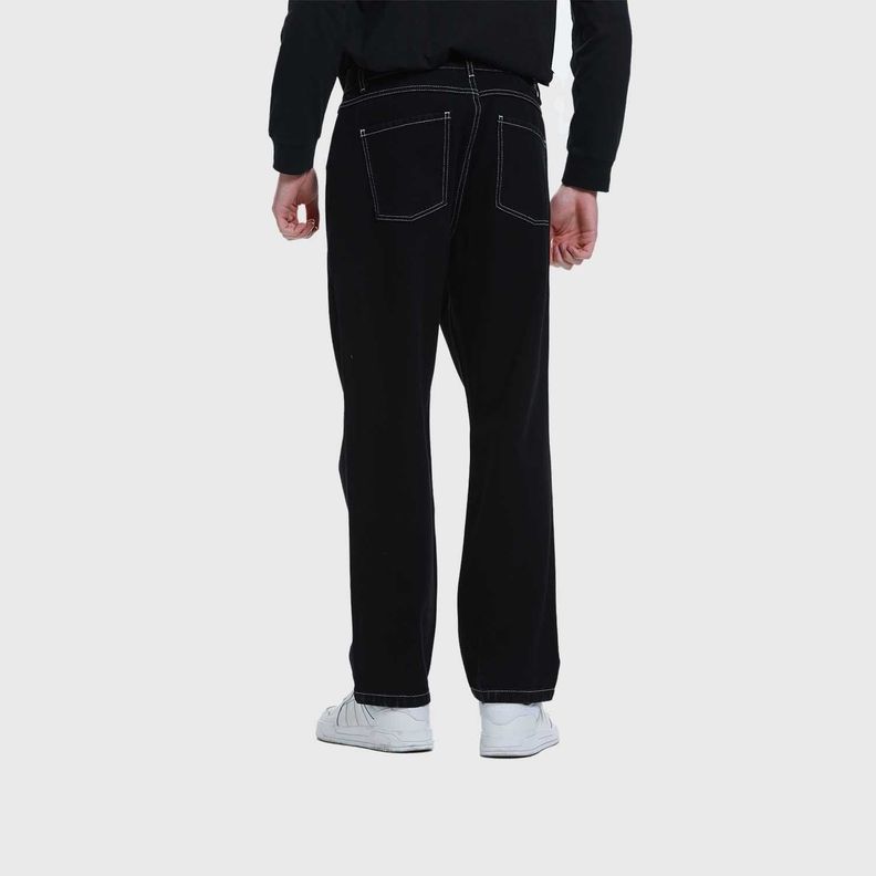 Jeans Hombre Wide Leg Costura Negro-2